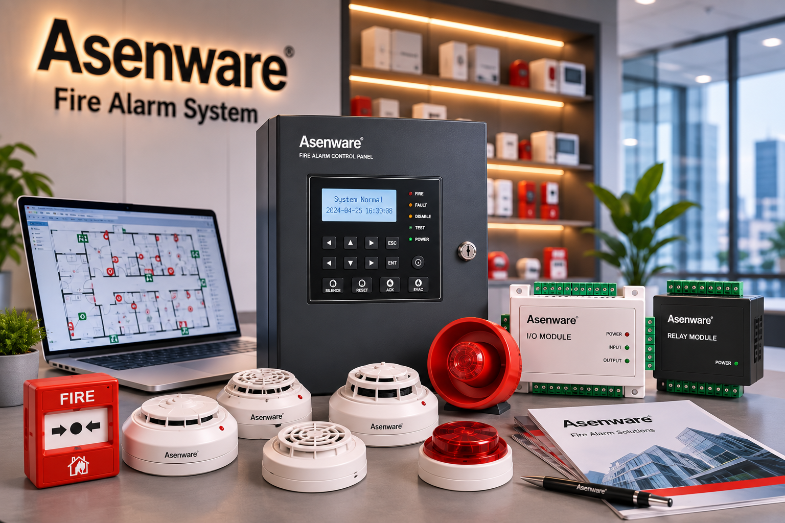 Asenware yanğın sistemi quraşdırılması